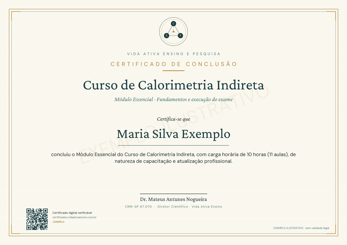 Certificado Essencial — Certificado digital de conclusão (exemplo ilustrativo)